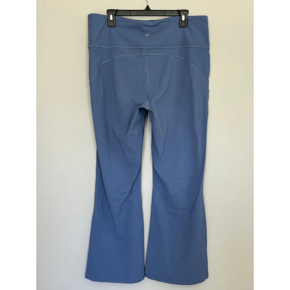 Lululemon Groove Nulu High Rise Flared Pant Yoga Leggings Women's blue 18 Plus